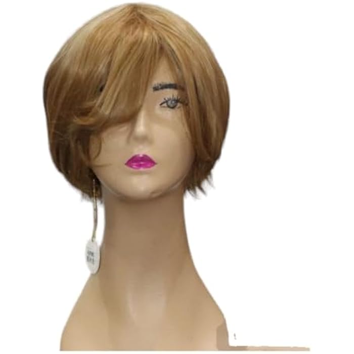 DILLARDS Short Layered Synthetic Wig, Honey Blonde, Bob Style With Side Bangs - Image 1